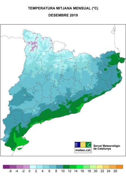 Desembre càlid i plujós arreu del territori. EIX