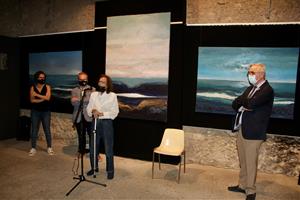 D’esquerra a dreta: Marta Castellví, Josep Maria Ribas, Maria Assumpció Raventós i Joan Solé Bordes, durant la presentació de l’exposició. Eix