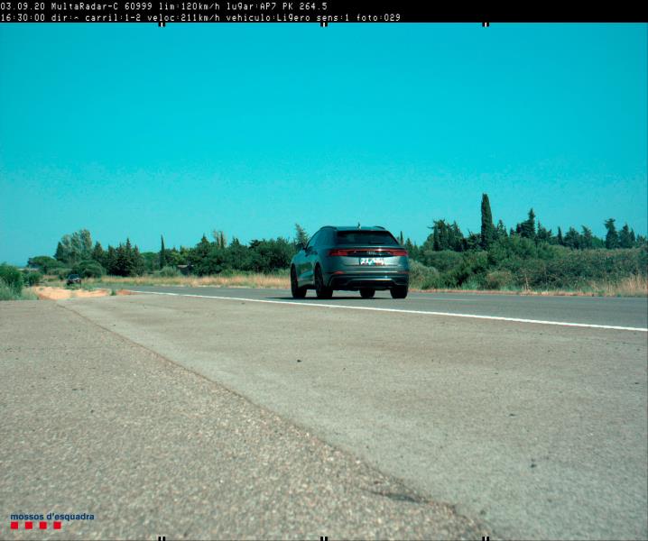 Detenen al Vendrell un conductor que circulava per l'AP-7 a 211 km/h. Mossos d'Esquadra