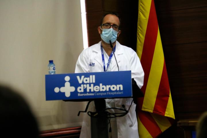 El cap de la Unitat de Patologia Infecciosa i Immunodeficiències de Pediatria de Vall d’Hebron, Pere Soler, durant la roda de premsa. ACN