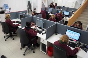 El centre d'atenció del servei de teleassistència del Dipsalut. Foto publicada el 17 de març del 2020. Dipsalut