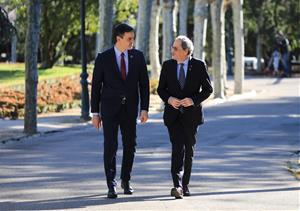 El president del govern espanyol, Pedro Sánchez, i el president de la Generalitat, Quim Torra. ACN / Jordi Bedmar