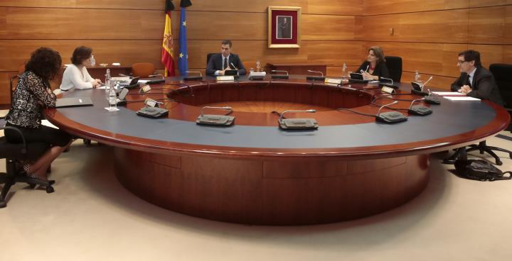 El president del govern espanyol, Pedro Sánchez, presideix el Consell de Ministres extraordinari d'aquest 29/5/2020 per aprovar l'Ingrés Mínim Vital. 