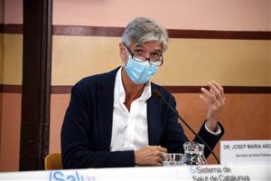 El secretari de Salut Pública, Josep Maria Argimon, en una roda de premsa per analitzar la situació epidemiològica de Catalunya . ACN