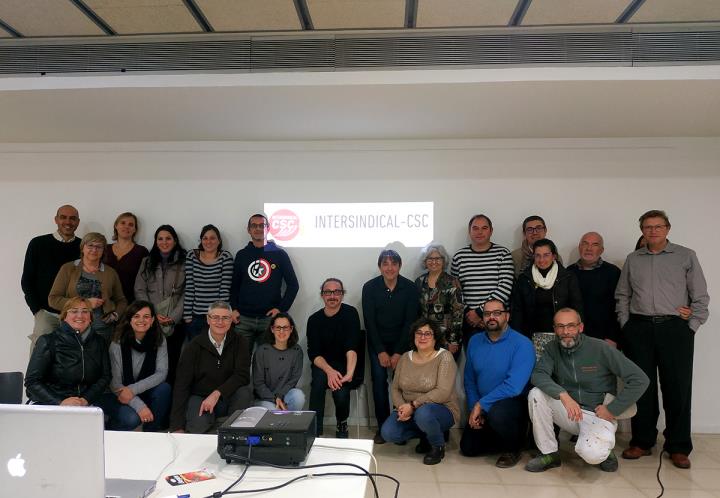 Els integrants de la nova Unió Territorial Garraf-Penedès de la Intersindical-CSC. Eix