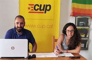 Imatge de la roda de premsa de la CUP de Sant Sadurní. Eix