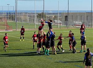 Imatge del partit del S16 de l'Anoia Rugby Club. Eix