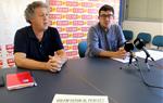 Imatge dels secretaris de CCOO i UGT al Penedès, Josep Maria Romero i Francesc Rica, en roda de premsa el 25 d'octubre de 2020. ACN