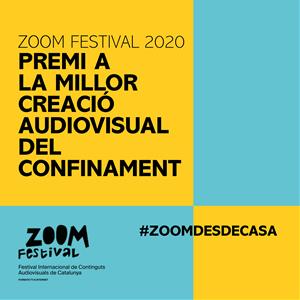 Imatge promocional del Festival Zoom d'Igualada, que anuncia el nou premi a les creacions audiovisuals confinades. EIX