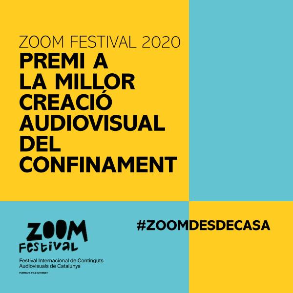 Imatge promocional del Festival Zoom d'Igualada, que anuncia el nou premi a les creacions audiovisuals confinades. EIX