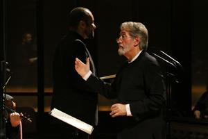 Jordi Savall al Palau de la Música, on ha interpretat 'l’Oratori de Nadal' de Johann Sebastian Bach, el 17 de desembre del 2019 . ACN