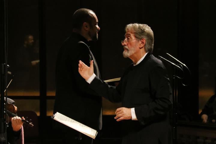 Jordi Savall al Palau de la Música, on ha interpretat 'l’Oratori de Nadal' de Johann Sebastian Bach, el 17 de desembre del 2019 . ACN