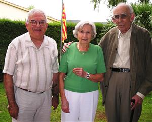 Josep Poca amb el matrimoni Benet-Ventura. Eix