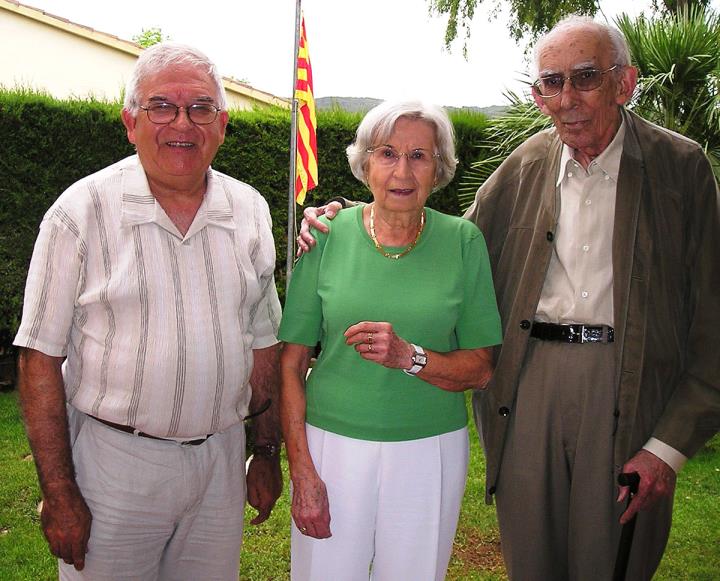 Josep Poca amb el matrimoni Benet-Ventura. Eix