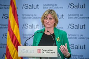 La consellera de Salut, Alba Vergés, durant la roda de premsa de seguiment de la crisi del coronavirus, el 28 de març del 2020. ACN