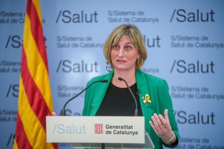 La consellera de Salut, Alba Vergés, durant la roda de premsa de seguiment de la crisi del coronavirus, el 28 de març del 2020. ACN