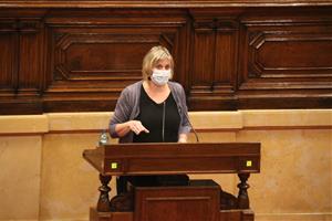 La consellera de Salut en funcions, Alba Vergés, durant la seva intervenció al ple del Parlament. ACN