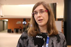 La investigadora de l’Institut Europeu de la Igualtat de Gènere, Lina Salanauskaite, durant l'entrevista amb l'ACN. ACN