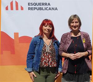 La nova presidenta d'ERC Canyelles, Vanessa Diez, amb la consellera Alba Vergés. Eix