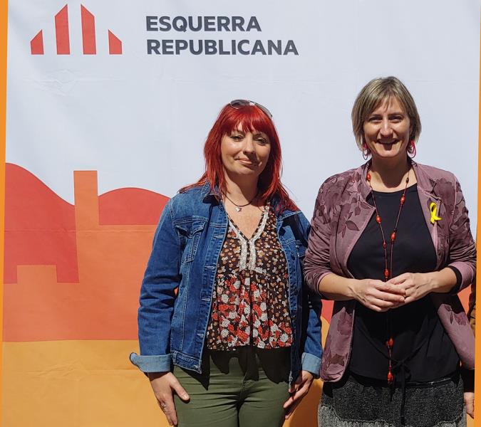 La nova presidenta d'ERC Canyelles, Vanessa Diez, amb la consellera Alba Vergés. Eix