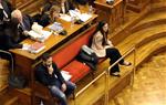 L'acusada pel crim de la Guàrdia Urbana, Rosa Peral, asseguda al costat de l'altre acusat, Albert López, l'11 de març del 2020. ACN
