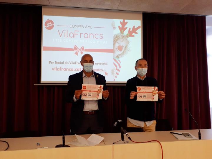 L’Ajuntament de Vilafranca i Pinnae llancen una nova campanya de VilaFrancs de cara a les compres nadalenques. Ajuntament de Vilafranca