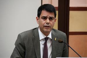 L'alcalde d'Igualada, Marc Castells, en roda de premsa el dia 11/03/2020. ACN