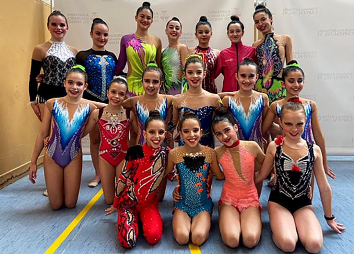 Les gimnastes del CR Vilafranca. Eix