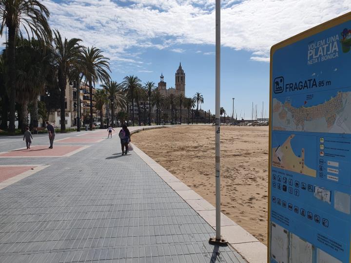 Les platges de Sitges reobriran parcialment el 4 de maig per a uns usos delimitats. Ajuntament de Sitges