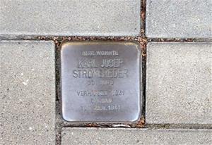 Llamborda del projecte Stolpersteine. Eix