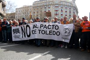 Manifestació del 17 de març de 2018 a favor d'un augment de les pensions. ACN / Gemma Sánchez