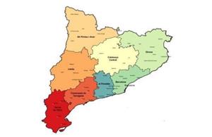 Mapa de les Vegueries de Catalunya. Eix