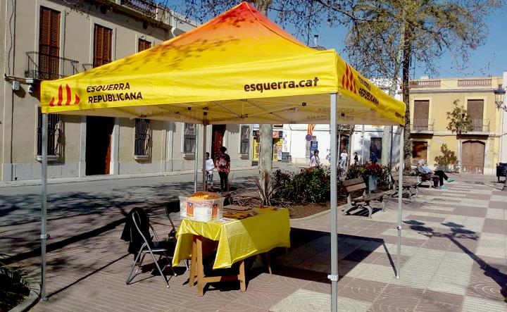 Parada d'ERC de Sant Pere de Ribes a les últimes eleccions municipals. Eix