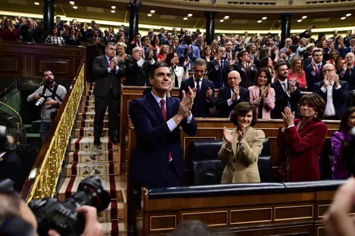 Pedro Sánchez, després de ser investit president. ACN / Jordi Vidal