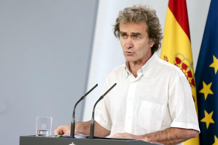 Pla frontal del director del Centre de Coordinació d'Emergències i Alertes Sanitàries, Fernando Simón, en roda de premsa el 17 de maig del 2020. Pool 