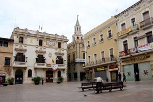 Pla general de la plaça de la Vila de Vilafranca del Penedès. Imatge del 17 de maig del 2020. ACN