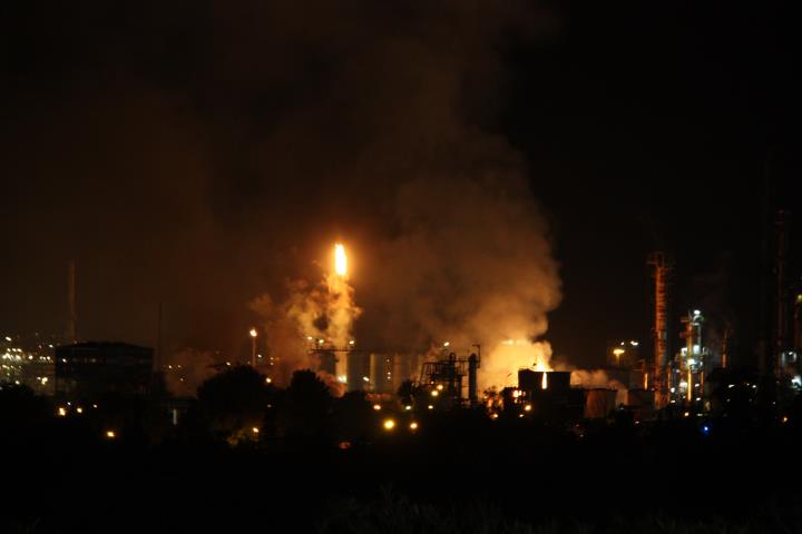 Pla general de l'incendi a la indústria química on hi ha hagut una explosió a la Canonja el 14 de gener del 2020. ACN