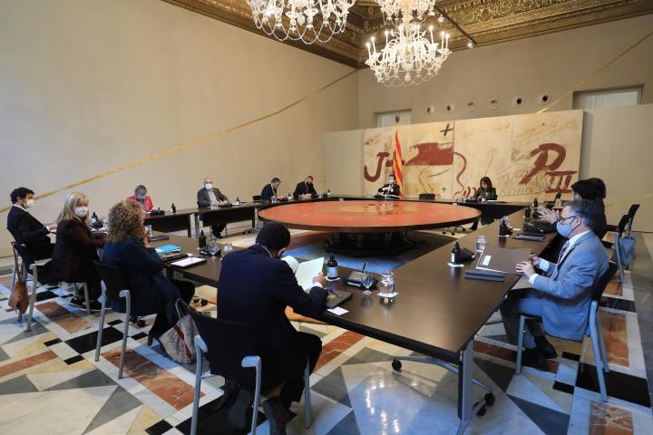 Pla general d'un moment de la reunió del Consell Executiu d'aquest dimarts 20 d'octubre de 2020. Generalitat de Catalunya