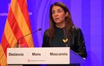 Pla mitjà de la consellera de Presidència i portaveu del Govern, Merixell Budó, durant una roda de premsa del 17 de novembre de 2020 . Generalitat de