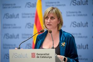 Pla mitjà de la consellera de Salut, Alba Vergés, en roda de premsa el 22 d'abril del 2020. Generalitat de Catalunya