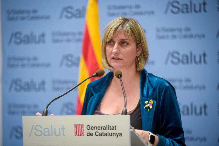 Pla mitjà de la consellera de Salut, Alba Vergés, en roda de premsa el 22 d'abril del 2020. Generalitat de Catalunya