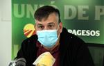 Pla mitjà del coordinador nacional d'Unió de Pagesos, Joan Caball, el 25 de setembre a la seu del sindicat a Lleida. ACN