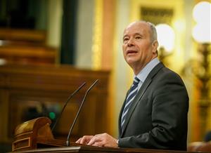 Pla mitjà del ministre de Justícia, Juan Carlos Campo, durant el debat del decret de mesures pel coronavirus en l'administració de justícia al Congrés