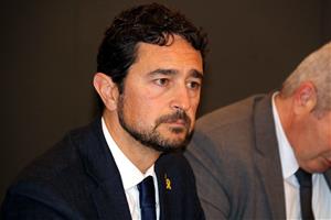 Primer pla del conseller de Territori, Damià Calvet, de visita a l'Ebre. imatge del 6 de febrer del 2020. ACN