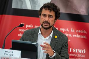 Primer pla del conseller de Territori i Sostenibilitat, Damià Calvet, a la Universitat Catalana d'Estiu (UCE) el 19 d'agost de 2020. ACN