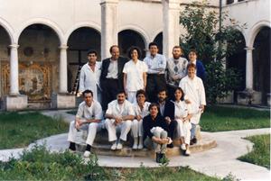 Professionals sanitaris l'últim dia de l'antic hospital de Vilafranca, ara fa 25 anys 