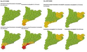 Protecció Civil de la Generalitat activa l'alerta del Pla INUNCAT per pluges intenses, acumulació d'aigua, i fort onatge. EIX