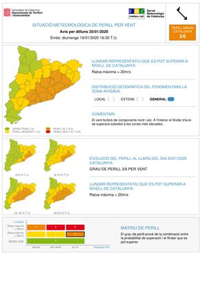 Protecció Civil demana evitar activitats al mar, zones d'arbres, parcs i jardins davant d'una situació 