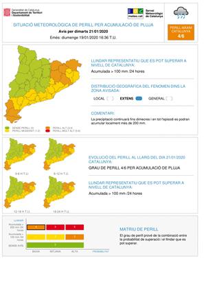 Protecció Civil demana evitar activitats al mar, zones d'arbres, parcs i jardins davant d'una situació 