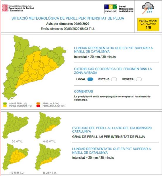 Protecció Civil desactiva l'alerta de l'Inuncat després que la previsió de pluges intenses no hagi provocat incidències. EIX